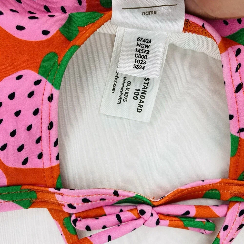 Lot of 2 Hanna Andersson Longline Swim Tops Girls US 12 150 cm Strawberry Stripe